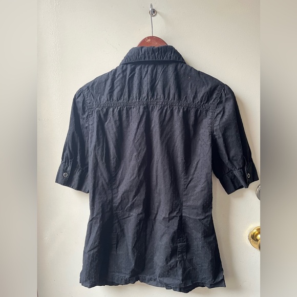 3/$25 Garage black snap button cotton small top - Picture 2 of 3
